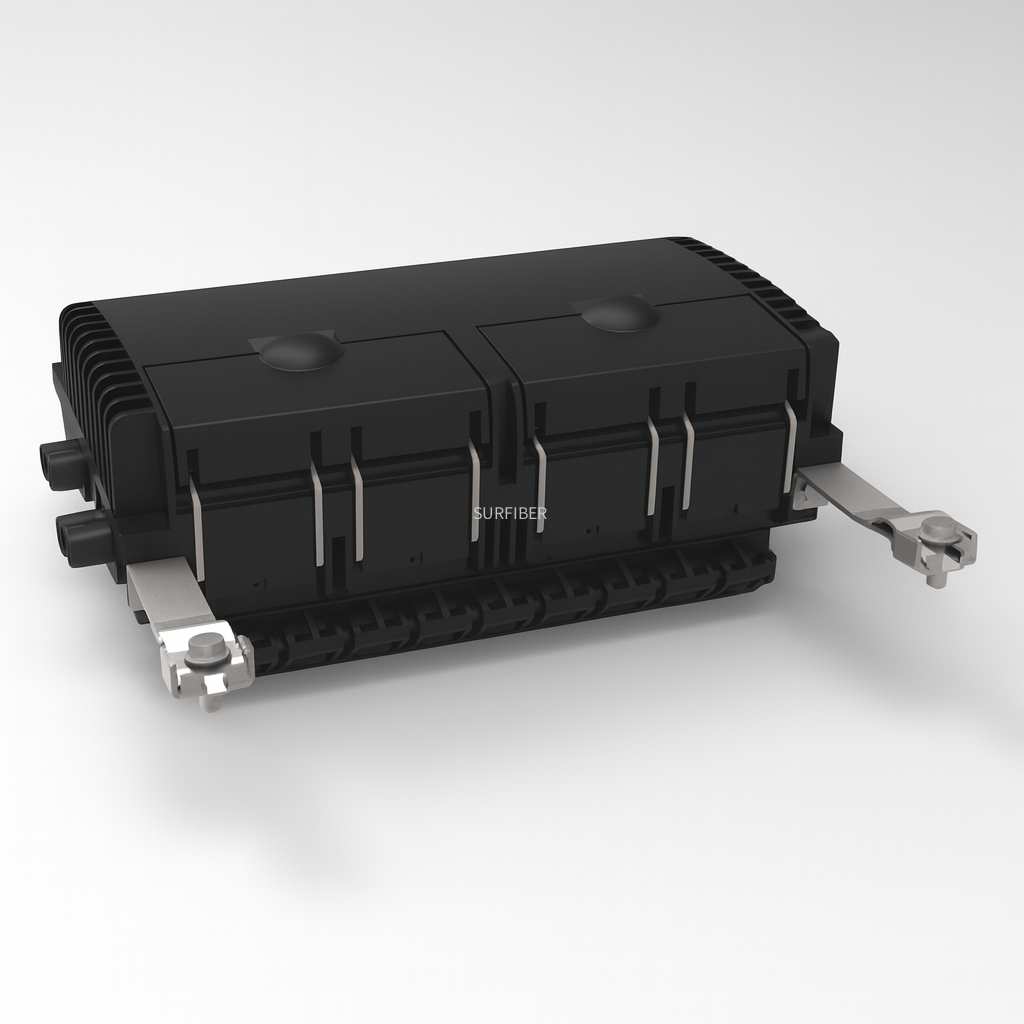 SUROTB027 Outdoor Fiber Optic Terminal Box 48 Core, IP65 Waterproof ABS Enclosure with 8 Cable Ports for FTTH Network