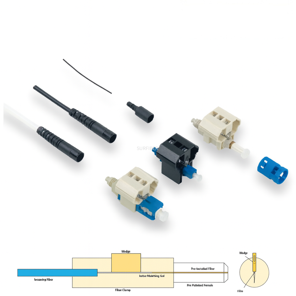 SC-SMAU-100 FASTConnect SC/APC-AU Singlemode 9µm Fiber Optic Connector