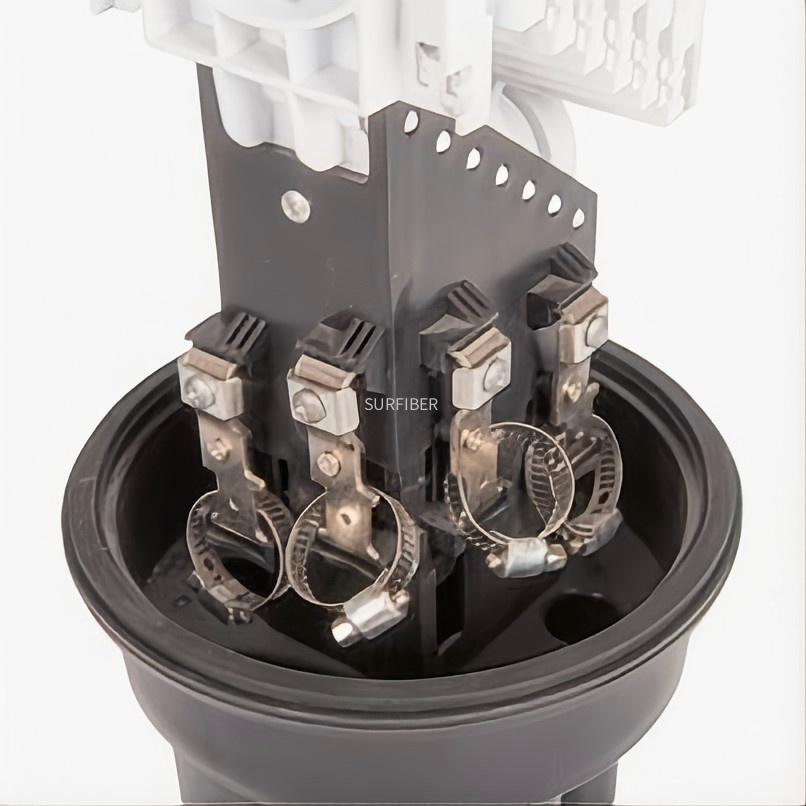96/144 Core Dome Fiber Optic Splice Closure | IP68 Waterproof | 1+4 Ports | Pole/Wall/Aerial Mount |  Heat Shrink