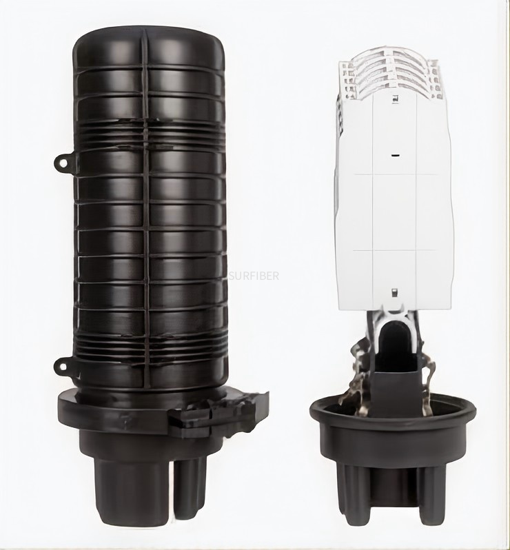 96/144 Core Dome Fiber Optic Splice Closure | IP68 Waterproof | 1+4 Ports | Pole/Wall/Aerial Mount |  Heat Shrink