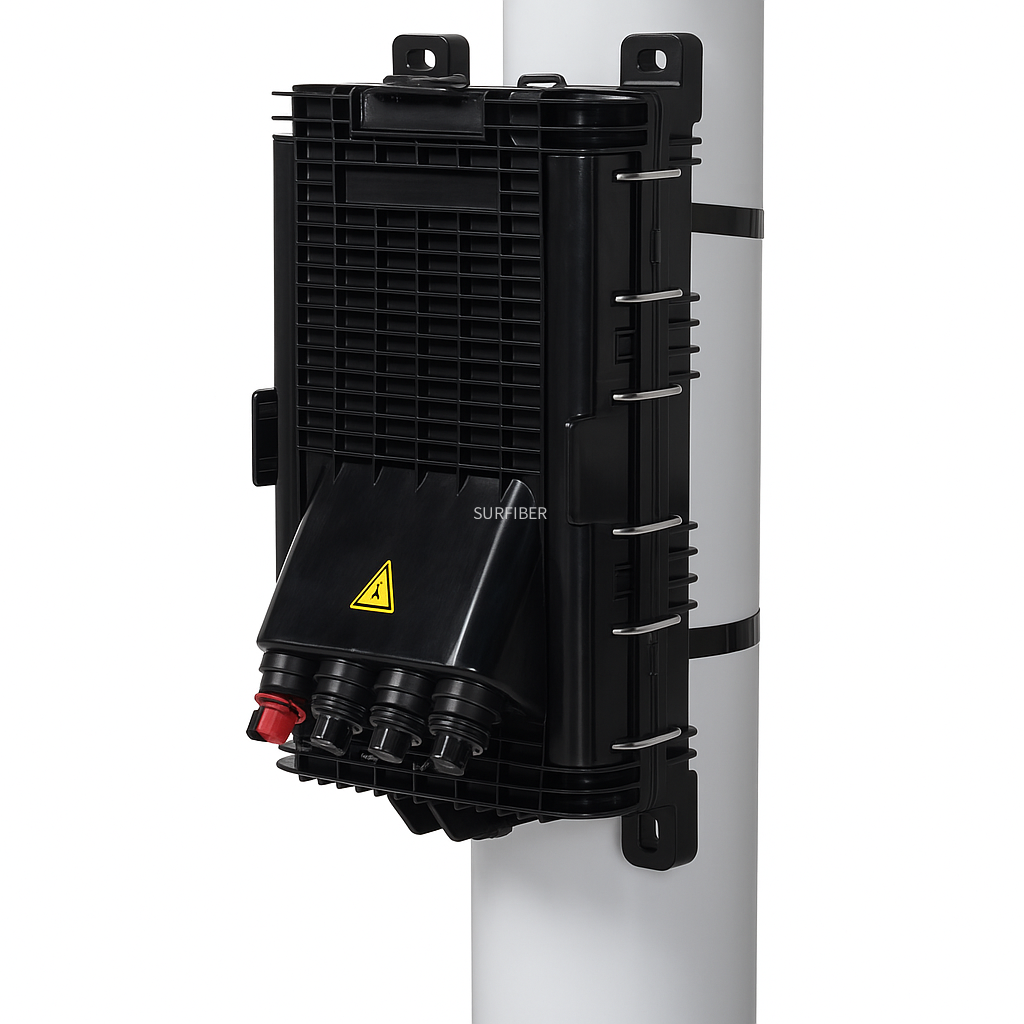Outdoor Waterproof Fiber Distribution Box Wall-Mount Pole-Mount Aerial Installation, Compatible with Huawei, Corning, YOFC