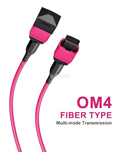 MPO/MTP Patch Cord Cable, 12 Core, Multimode OM4 LSZH,  Female or Male, Type A B C, IL≤0.35dB