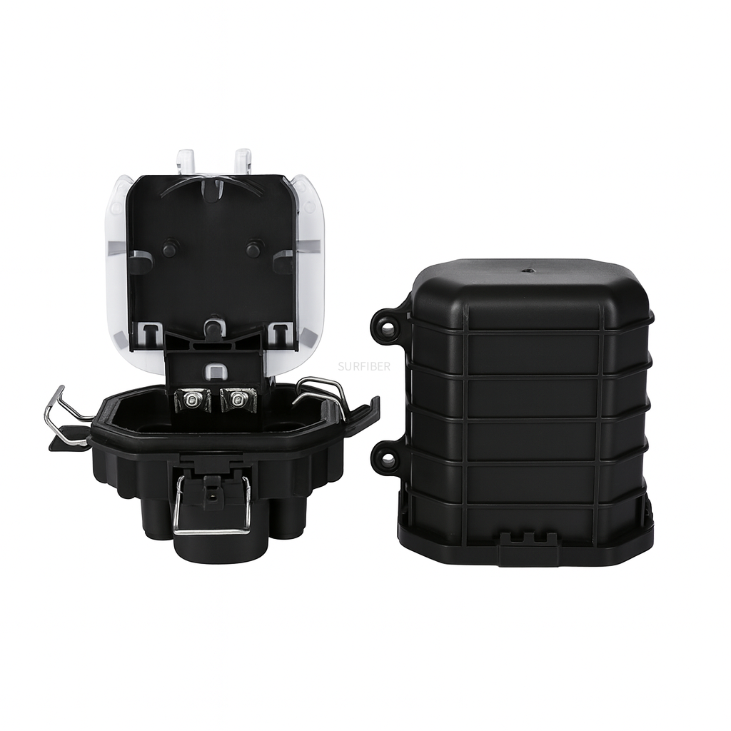 Mini Dome Fiber Optic Splice Closure, 1 Oval & 3 Round Ports, 48 Cores, IP68 Waterproof, for Aerial, Wall, and Duct Installation