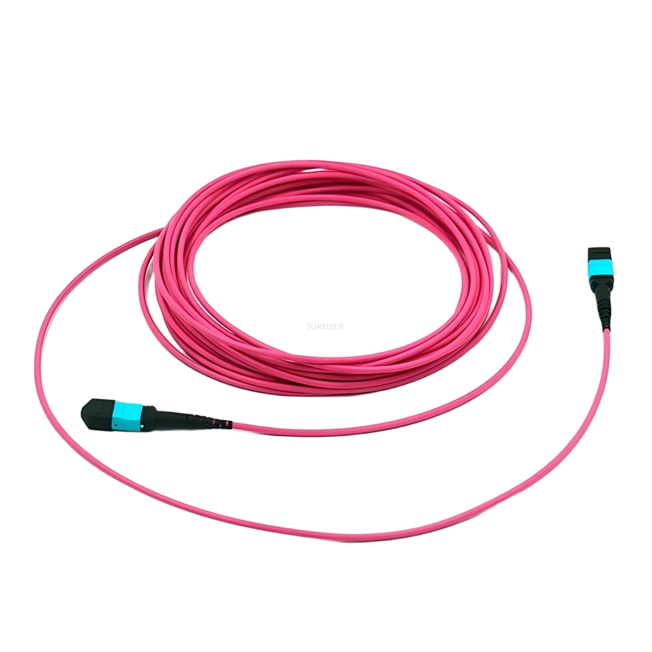 High Quality MPO/MTP Patch Cord, 16 Core, OM4 Multimode Fiber, LSZH Jacket, Type A/B/C, IL ≤0.35dB