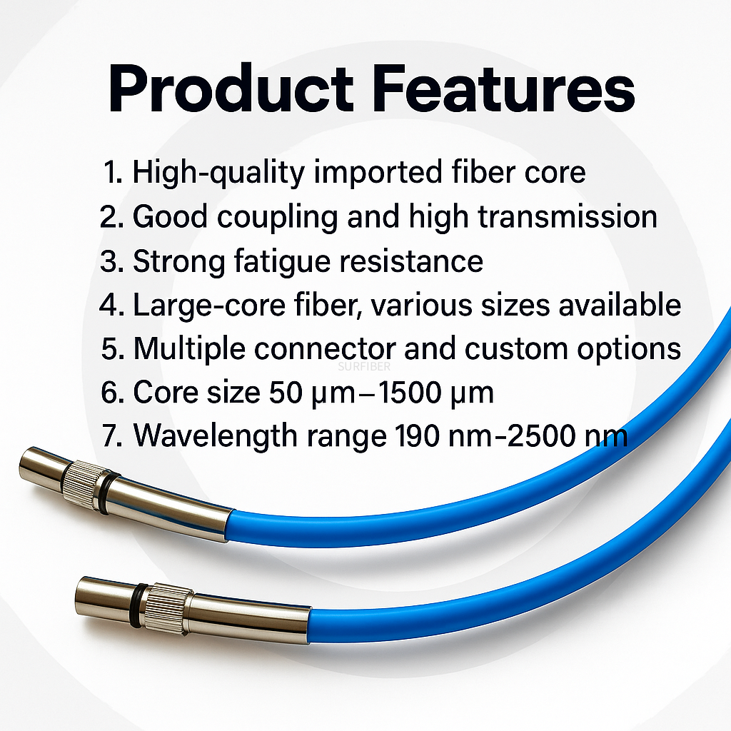 Laser Optical Fiber Probe Bundle | 2-Core to 18+1 Quartz Fiber | Y-Type Multi-Core Design | OEM ODM Custom Laser Fiber Cable