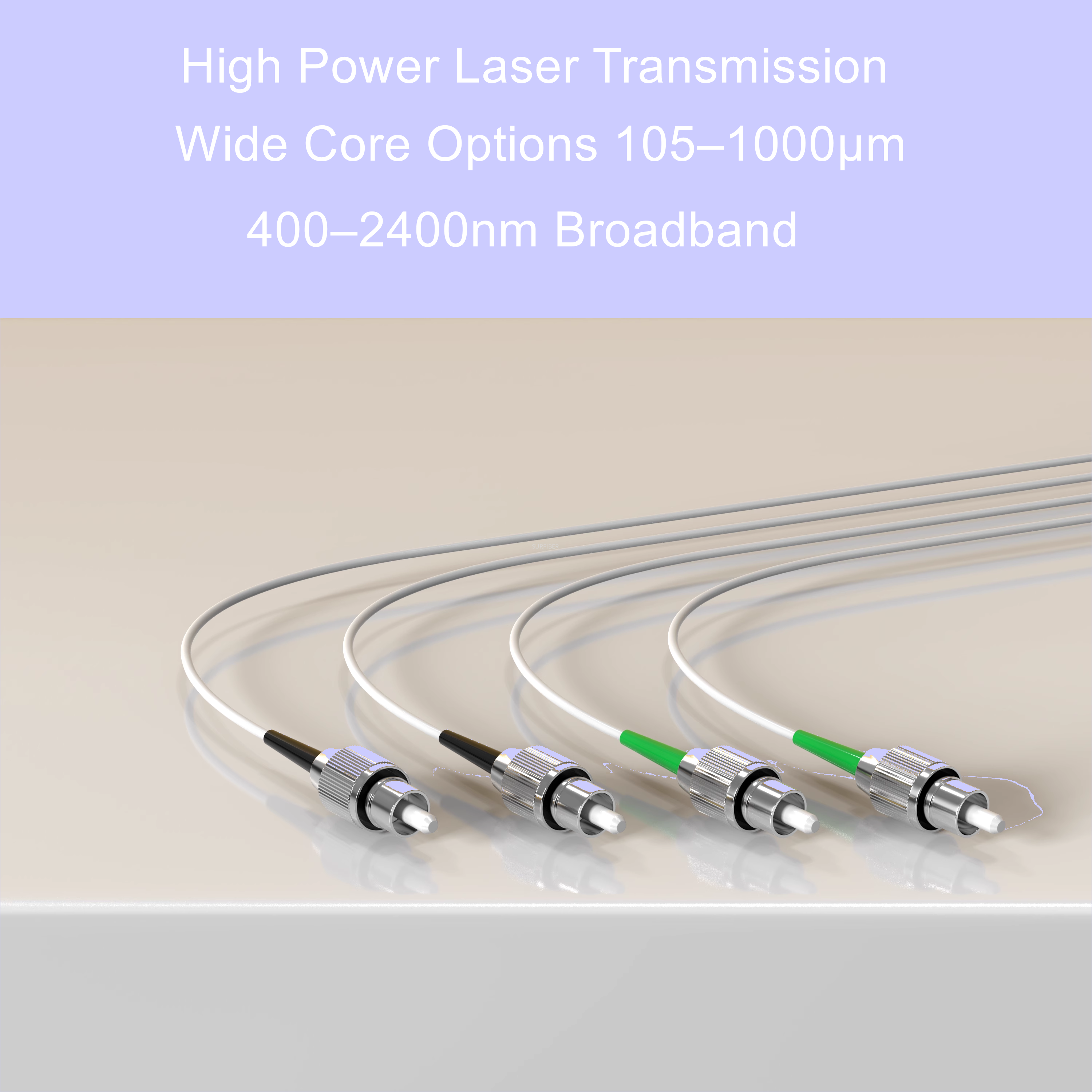 High Power Large Core Energy Optical Fiber Patch Cord Cable 105um, 200um, 400um, 600um, 800um, 1000um for Laser Transmission