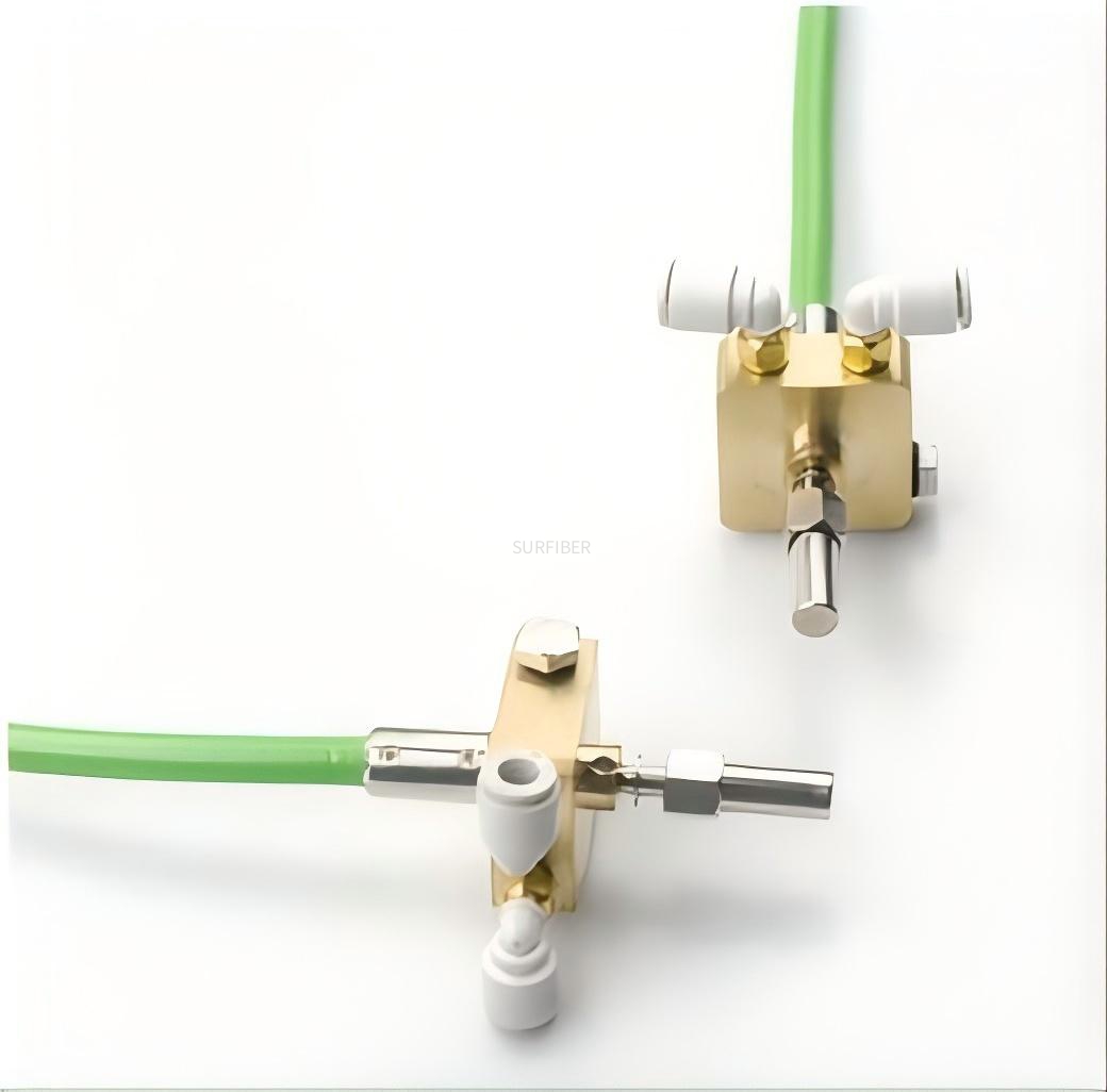 High Power D80 Sapphire Protection Head Fiber Optic Patch Cord for YAG Laser Welding/Cutting Systems 1000W Rated SURFIBER