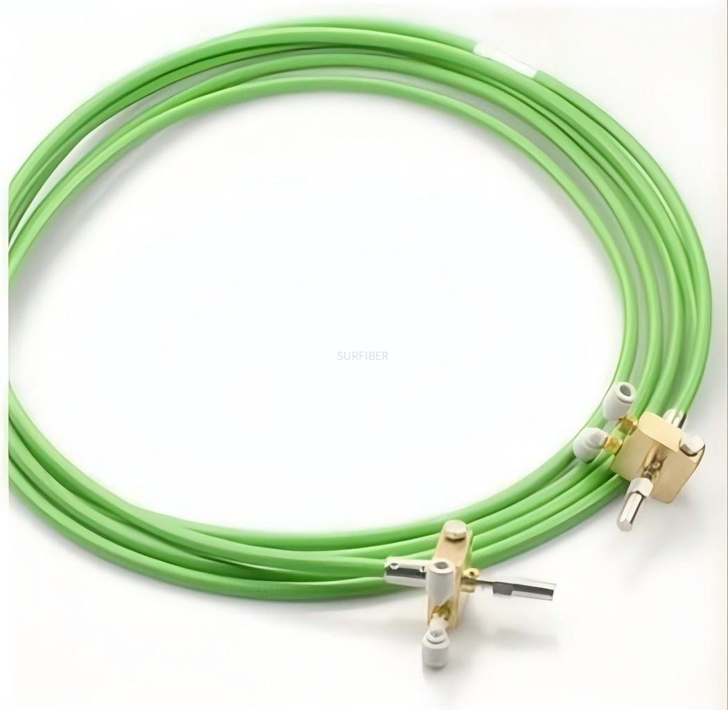 High Power D80 Sapphire Protection Head Fiber Optic Patch Cord for YAG Laser Welding/Cutting Systems 1000W Rated SURFIBER