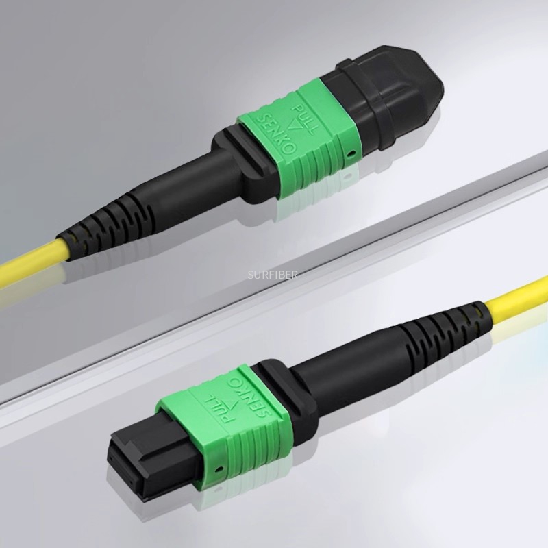 High-Performance MPO/MTP Patch Cord, 8 Core, OS2 Singlemode, G657A1 Fiber, LSZH, Low Loss IL≤0.35dB, Type A/B/C