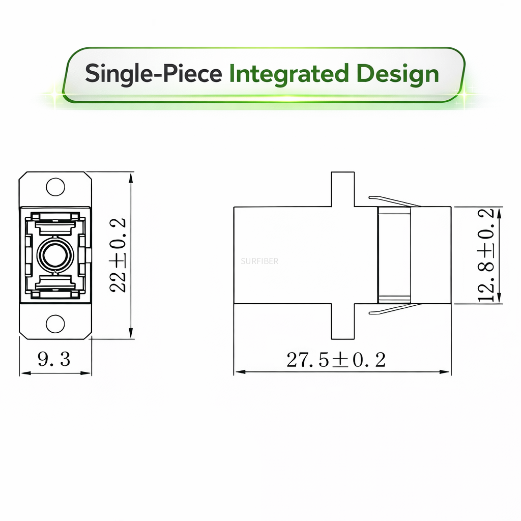 Fiber Adapter Simplex with Flange One Body Type