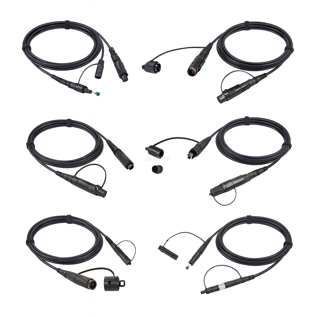 Outdoor IP68 Mini Fiber Optic Cable Assembly | Compatible with PDLC, NSN-DLC, CPRI, ODVA, AARC, IPFX Connectors