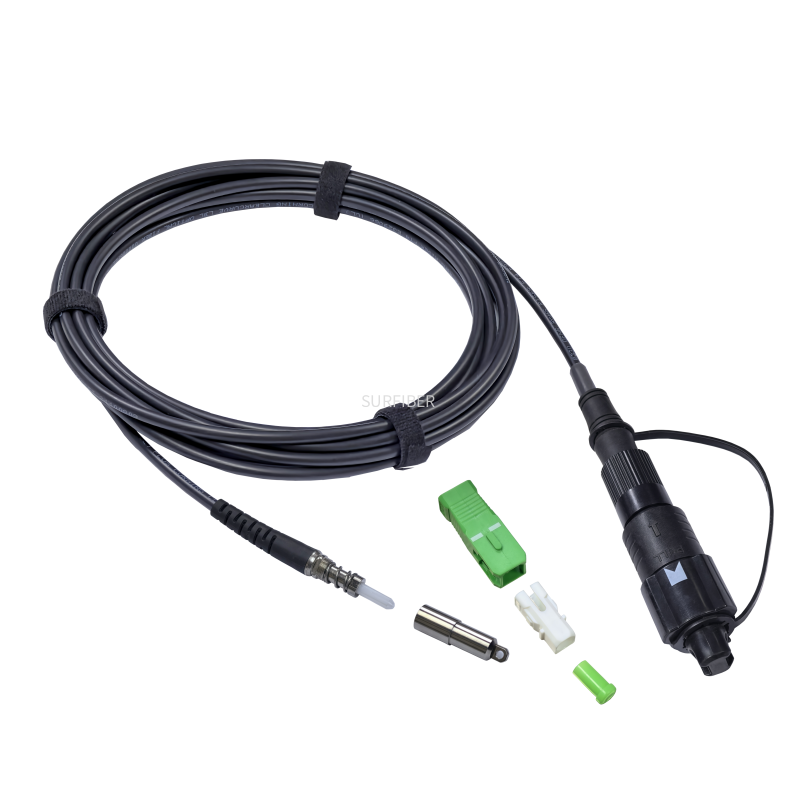 IP68 Outdoor Waterproof Hardened SC Fiber Optic Cable Assembly Pullable Pushable Bullet Fiber Jumper