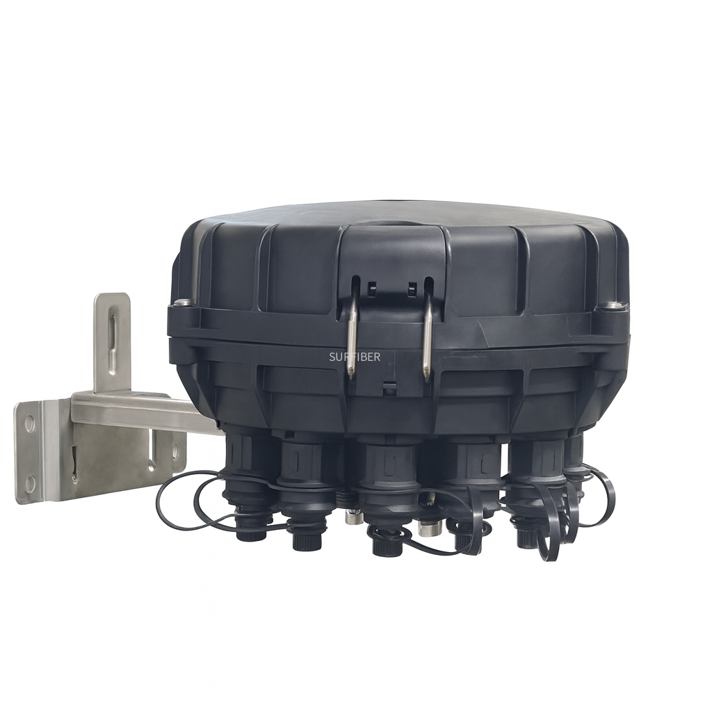 Round Type 9 Port Pre-terminated Fiber Access Terminal Box FAT Small Outdoor Fiber Optic Distribution Splice Closure for FTTH