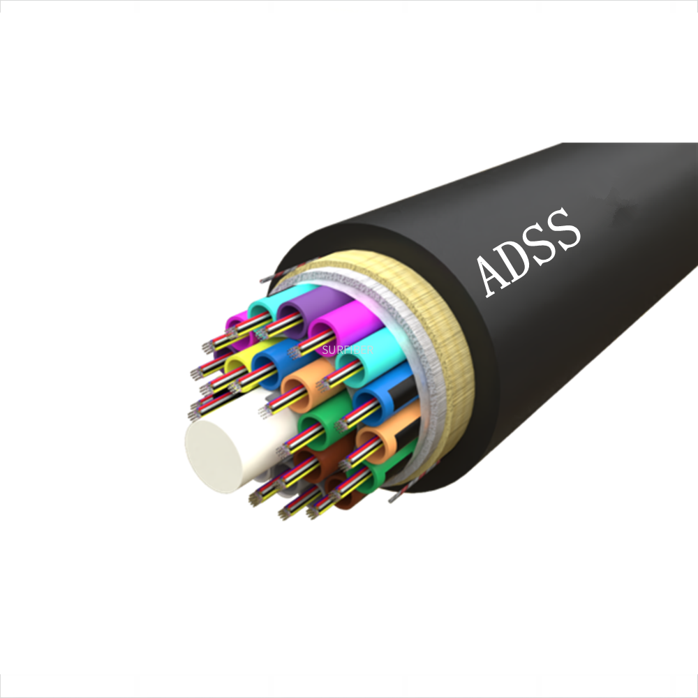 2-96 Core ADSS Fiber Optic Cable | All Dielectric Self Supporting | Aramid Yarn | Single Jacket | 80m-120m Span
